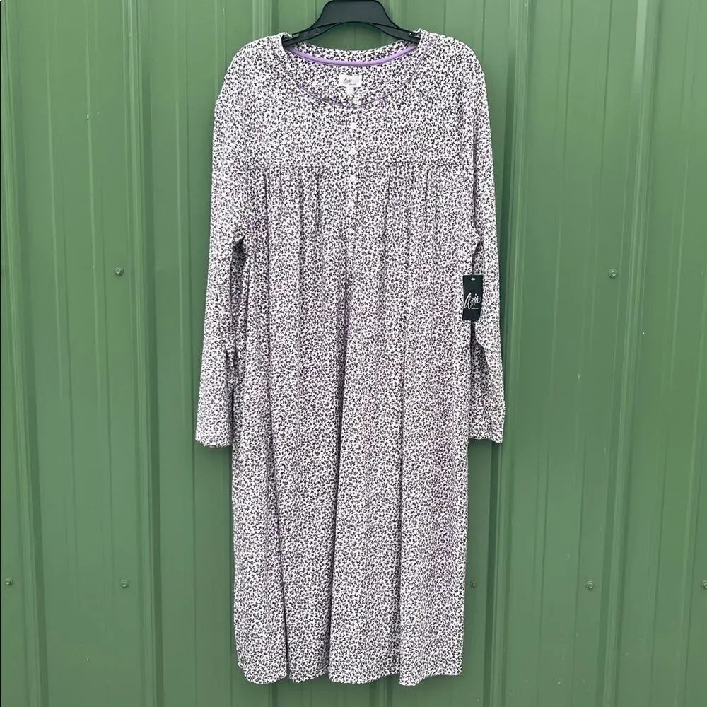 Women’s Knit Velour Long Sleeve Ballet Nightgown Pajama Lounge Size 4X
